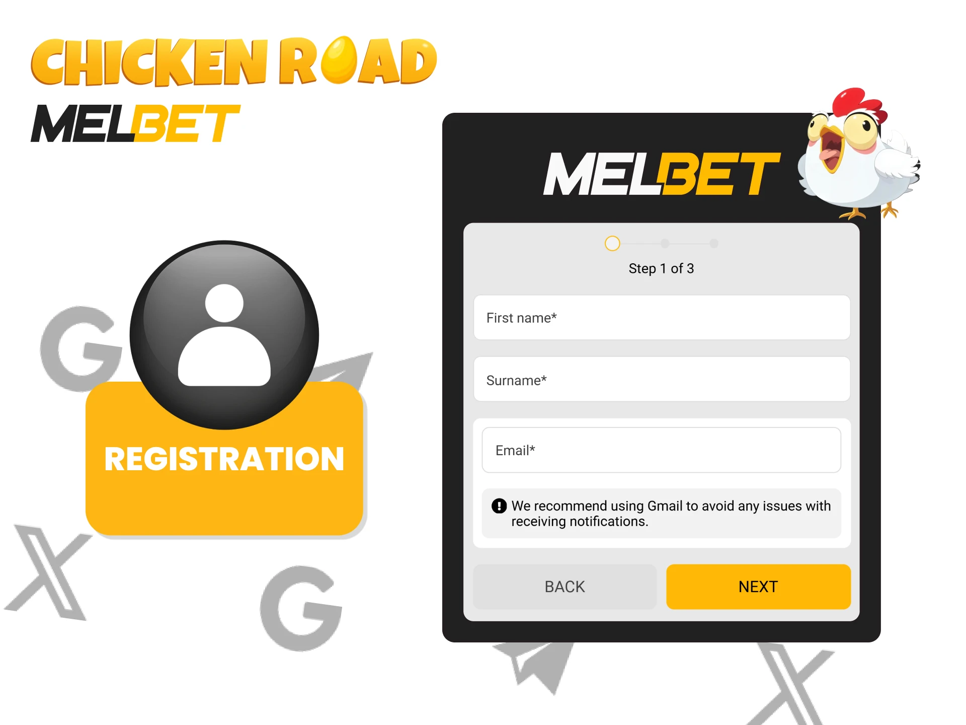 Easy registration on Melbet.