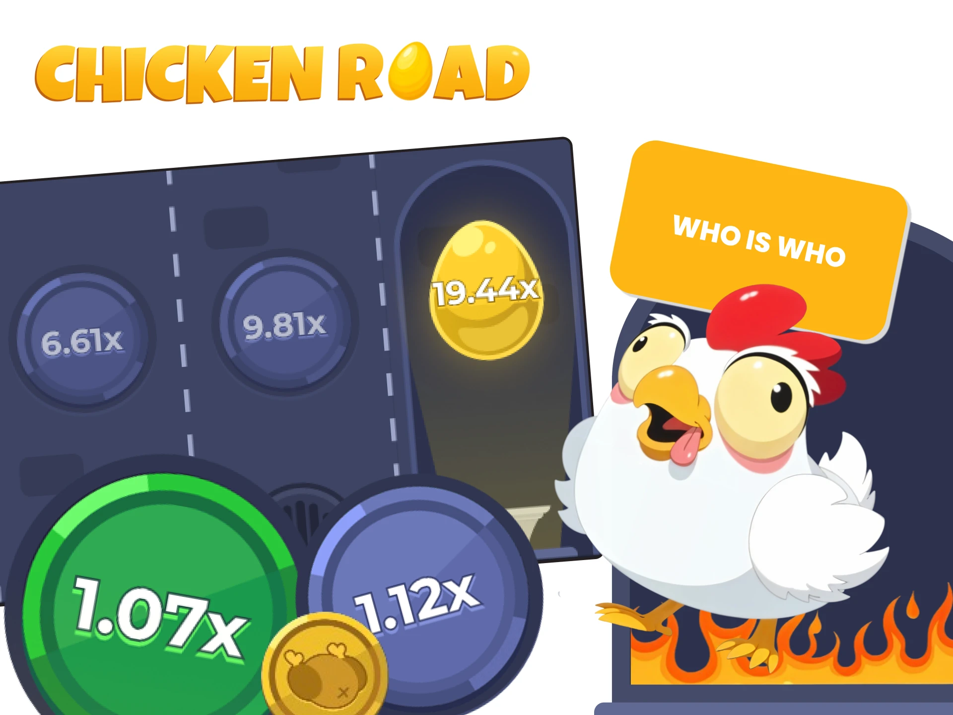 What do the symbols in the Chicken Road game mean.