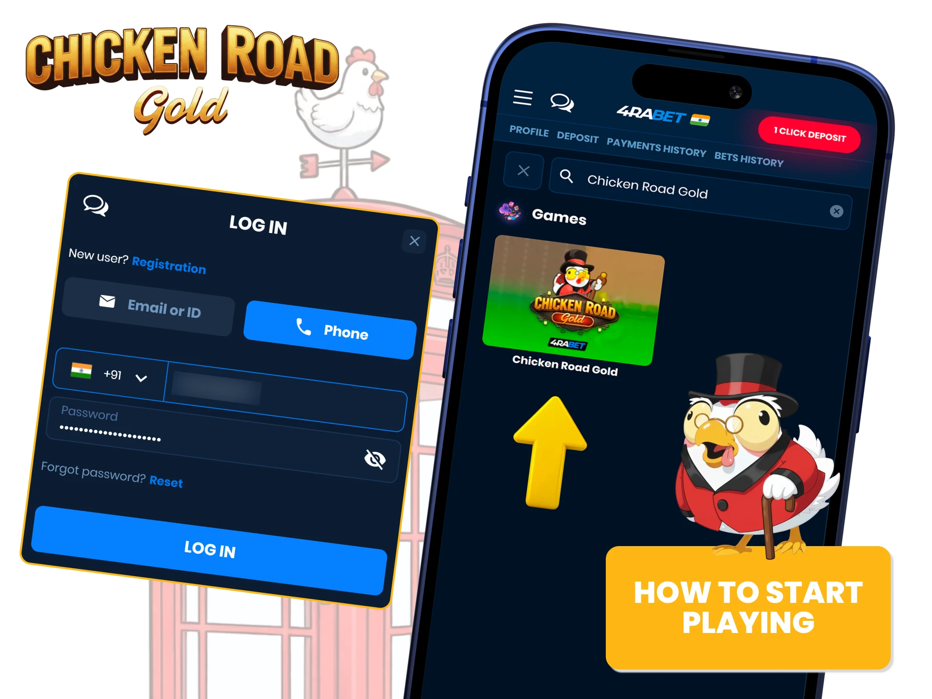 Step by Step Guide to Play Chicken Road Gold Online Casino Game.