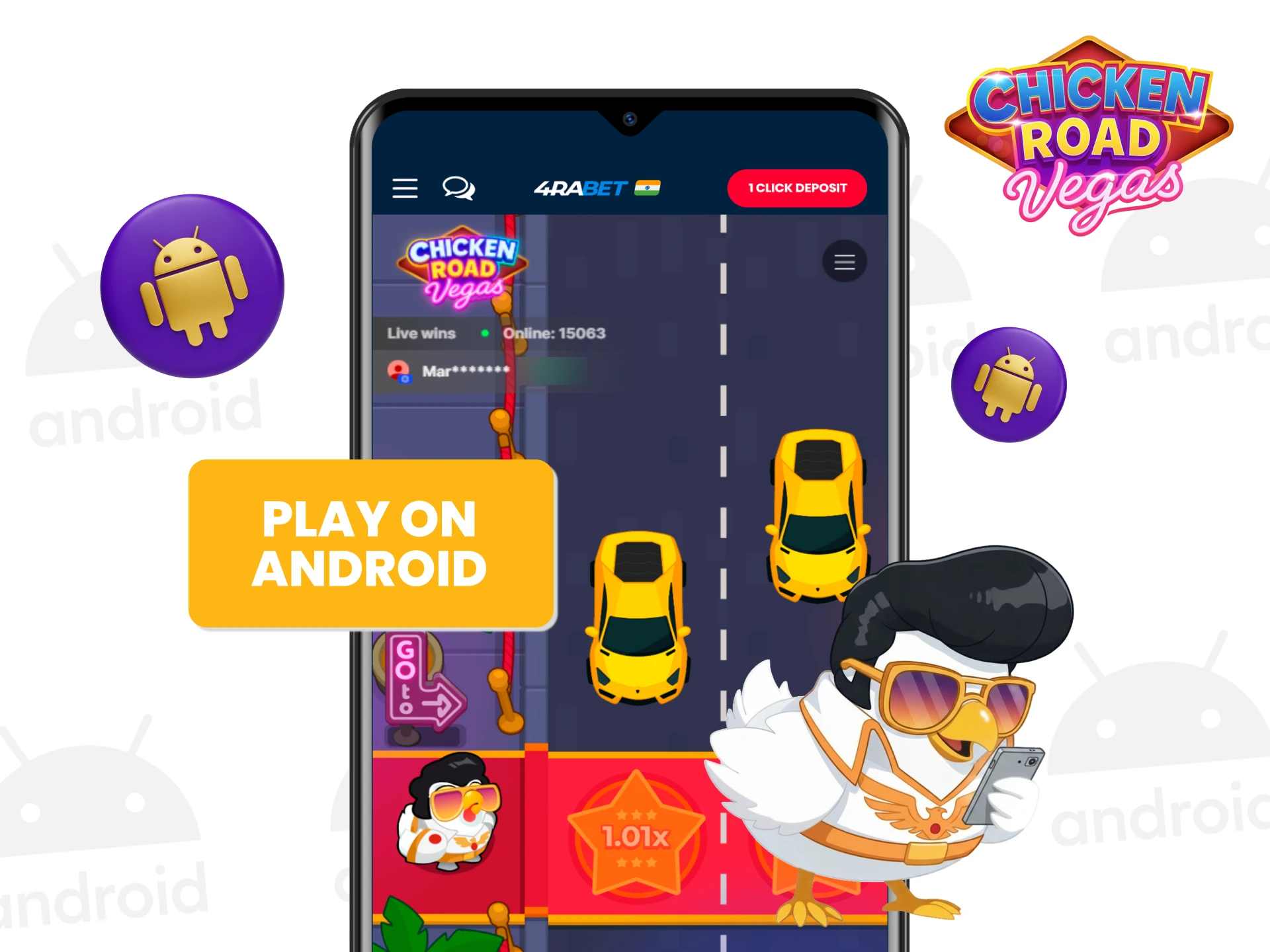 Download and Install Chicken Road Vegas on Android.